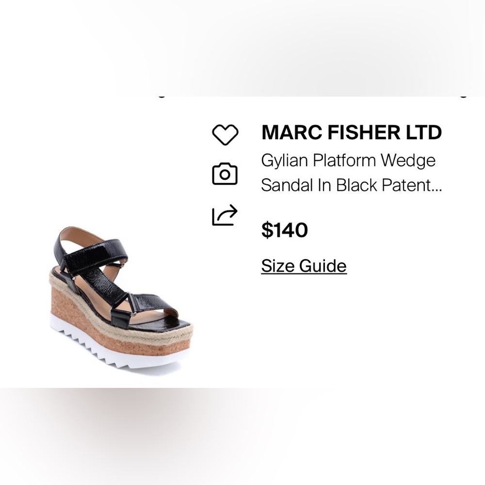 Marc Fisher Black and Tan Platform Sandals